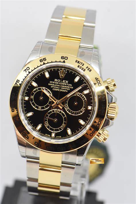 rolex daytona half gold black|Rolex gold daytona for sale.